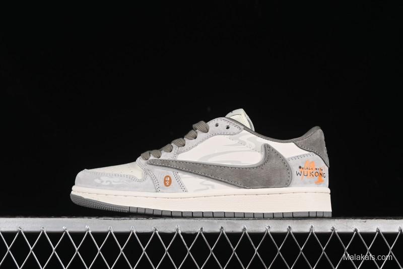 Nike Travis Scott x Fragment Design x Air Jordan 1 Low OG SP AJ1 Low-top Casual Sneakers - DM6688-610