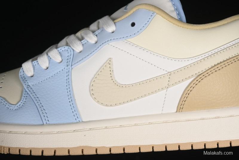 Nike Air Jordan 1 Low OG AJ1 Retro Basketball Shoes in White and Brown - HQ4186-111