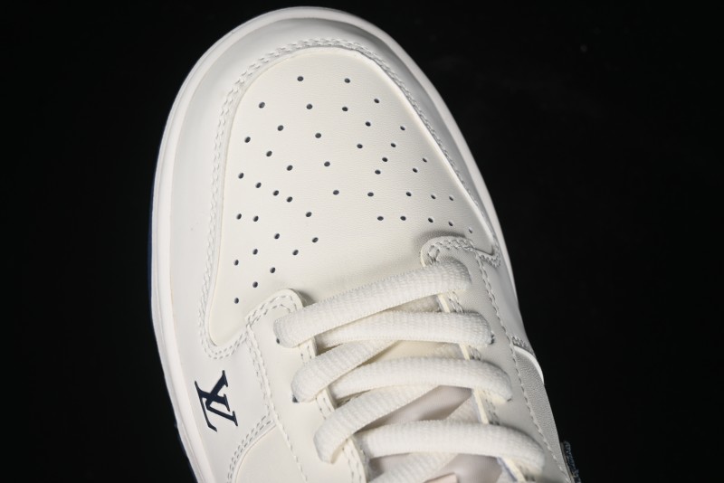 Nike SB Dunk Low LV Collaboration - Dark Blue Denim White Blue Swoosh Anniversary High-End Custom Low-Top Casual Sneakers - DJ2024-008