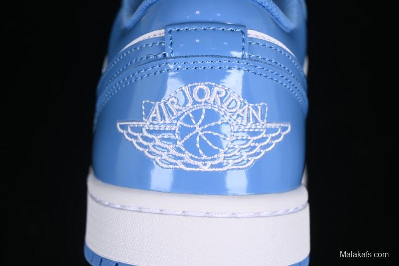 Nike Air Jordan 1 Low AJ1 Patent Leather Blue Casual Sneakers - FZ2138-114