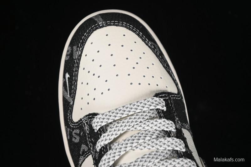 Nike SB Dunk Low Levi's Collaboration - Black Printed Denim Anniversary Customized Low-Top Casual Sneakers - XX2025-109