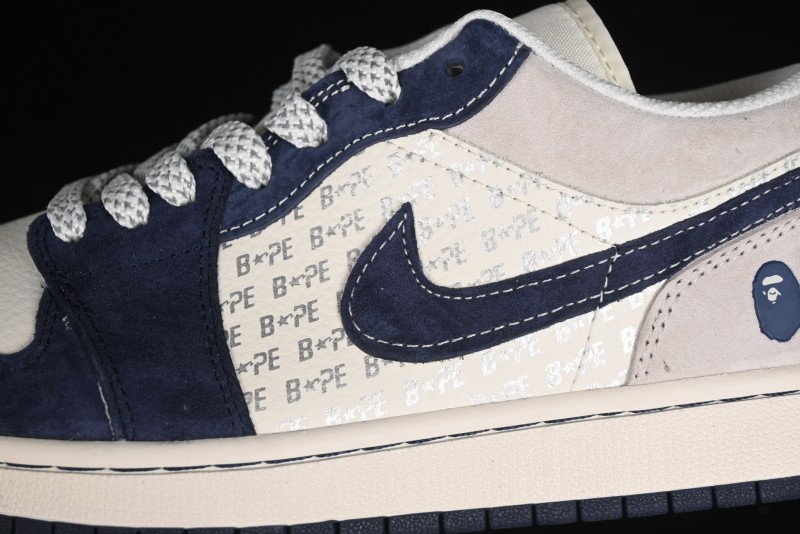 Nike Air Jordan 1 Low BAPE Collaboration Retro Basketball Shoes - WG8850-015