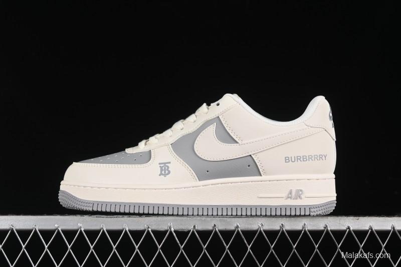 Nike Air Force 1 '07 Low Burberry Collaboration - Beige Grey Low-Top Casual Sneakers - BB8588-225