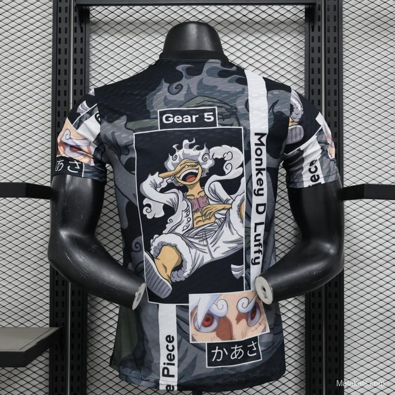 Player Version 2025 Japan National Team Black with One Piece Gear 5 Luffy Design Jersey