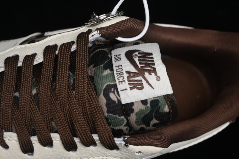 Nike Air Force 1 Low Bape Collaboration - Beige Camo Casual Sneakers - KK1988-019