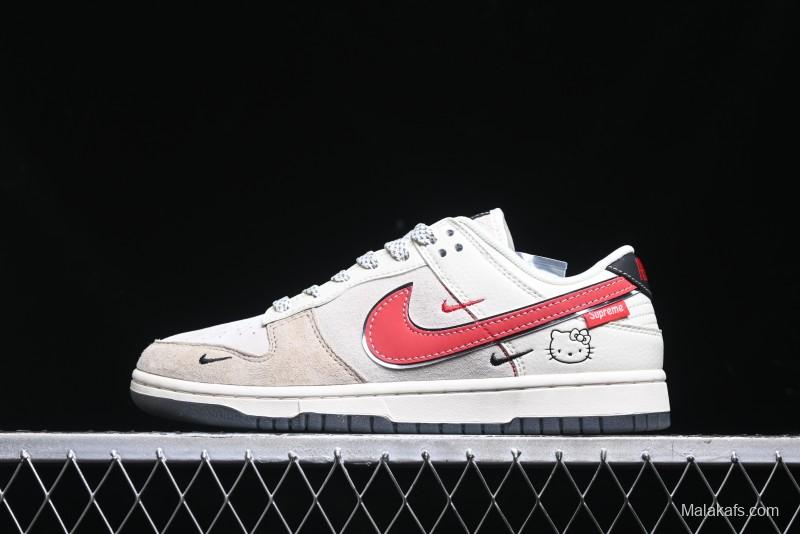 Nike SB Dunk Low Supreme Collaboration - Hello Kitty Anniversary Customized Low-Top Casual Sneakers - XY1688-018