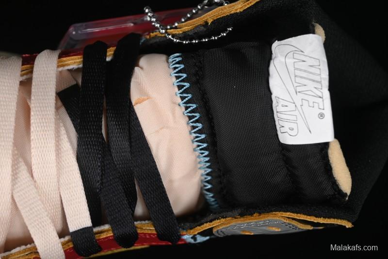 Nike Union x Air Jordan 1 Retro High Basketball Shoes with Chicago-Inspired Colorway - HV8563-600