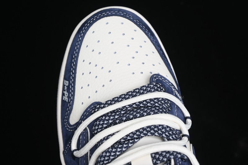 Nike Travis Scott x Fragment Design x Air Jordan 1 Low OG SP AJ1 Bape Collaboration - Klein Blue Lace-Up Low-Top Casual Sneakers - XS3186-201