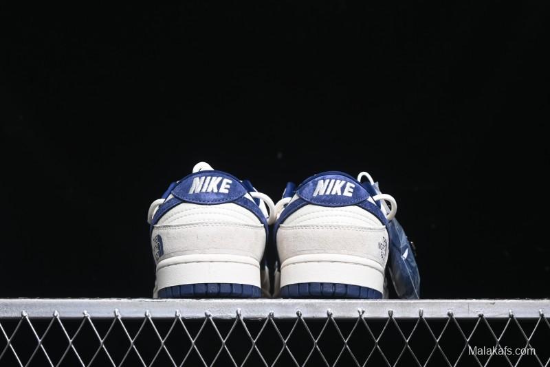 Nike SB Dunk Low The North Face Series - Strap Pig Eight Dark Blue Hook Anniversary High-End Custom Low-Top Casual Skate Shoes - DM6868-001