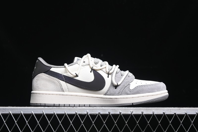 Nike Travis Scott x Fragment Design x Air Jordan 1 Low OG SP AJ1 Dior Collaboration - Splatter Lace-Up Low-Top Casual Sneakers DM9288-002