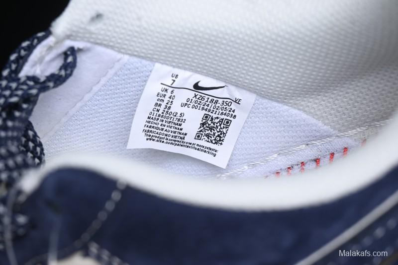 Nike Air Force 1 '07 Low Stussy Collaboration - Navy Red Print Casual Sneakers - XZ6188-350