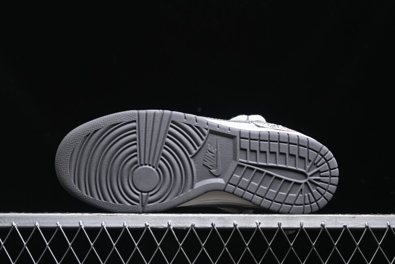 Nike SB Dunk Low Supreme x Stone Island Triple Collaboration - Strap Patch Gray Hook Anniversary High-End Custom Low-Top Casual Skate Shoes - YX5066-203