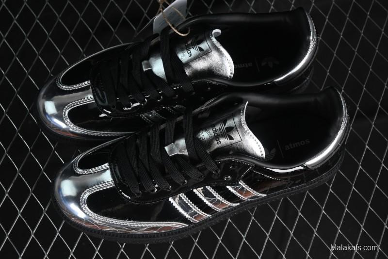 Adidas Samba Atmos IH3364 Patent Leather Black Silver Casual Sneakers