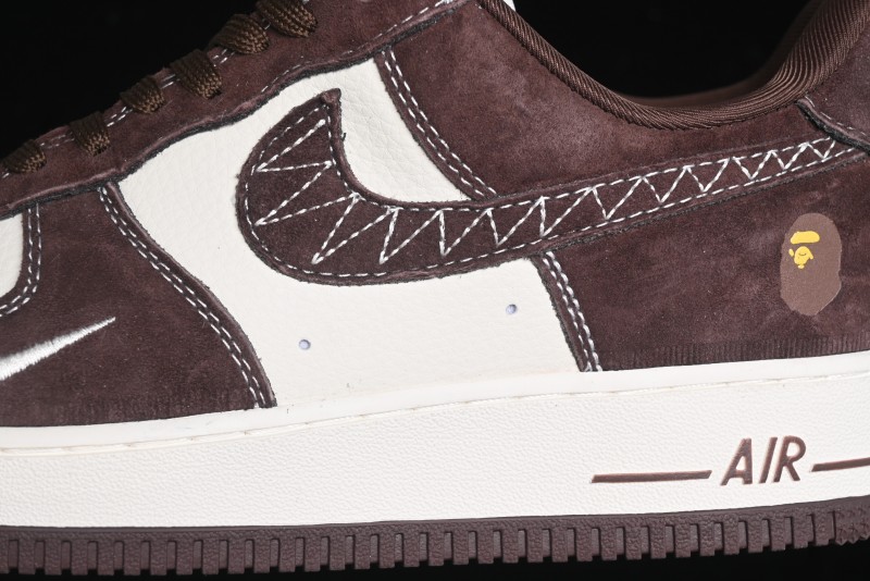 Nike Air Force 1 '07 Low BAPE Collaboration - Tan Brown Casual Sneakers - KK1988-027