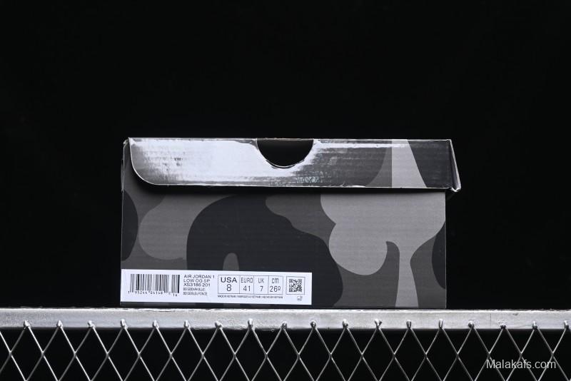 Nike Travis Scott x Fragment Design x Air Jordan 1 Low OG SP AJ1 Bape Collaboration - Klein Blue Lace-Up Low-Top Casual Sneakers - XS3186-201