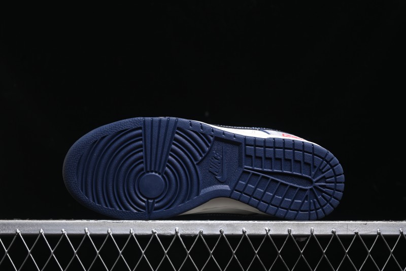 Nike SB Dunk Low Supreme Collaboration - Grey White Dark Blue Swoosh Anniversary High-End Custom Low-Top Casual Skate Shoes - DM6868-005