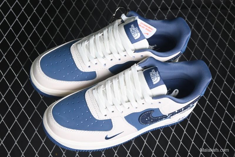 Nike Air Force 1 '07 Low The North Face Collaboration - Blue Floral Swoosh Casual Sneakers - KK1988-021