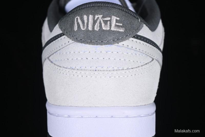 Nike Dunk Low 85 Double Swoosh White Grey SB Low Top Casual Skate Shoes - HV1800-101