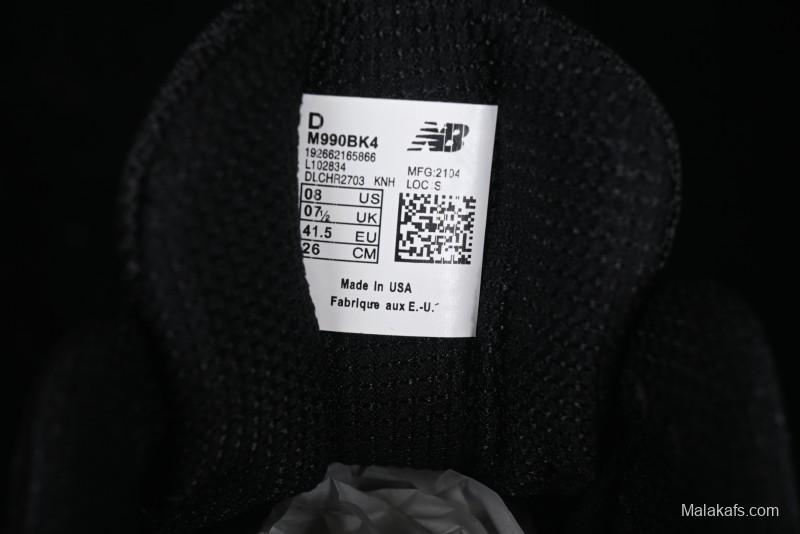 New Balance 990 Series Premium Retro Running Shoes with Carbon Fiber Midsole - M990BK4