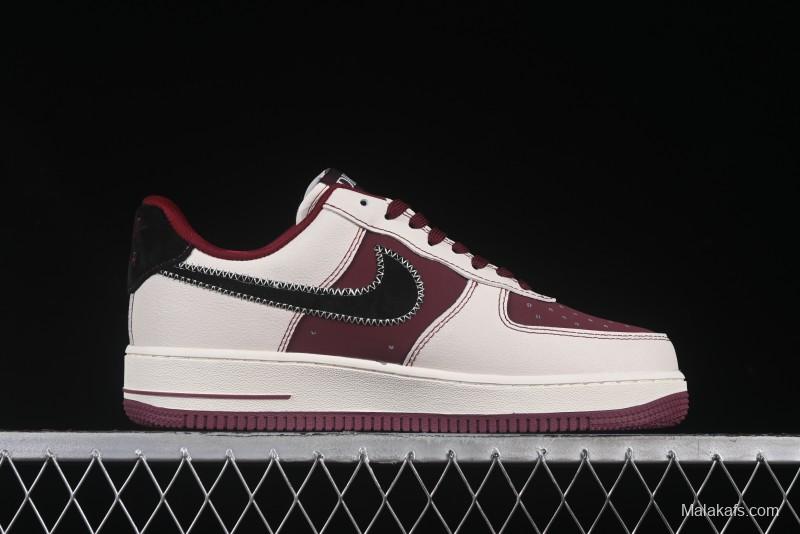 Nike Air Force 1 '07 Low Dior Collaboration Burgundy Low-Top Casual Sneakers - KK1988-046