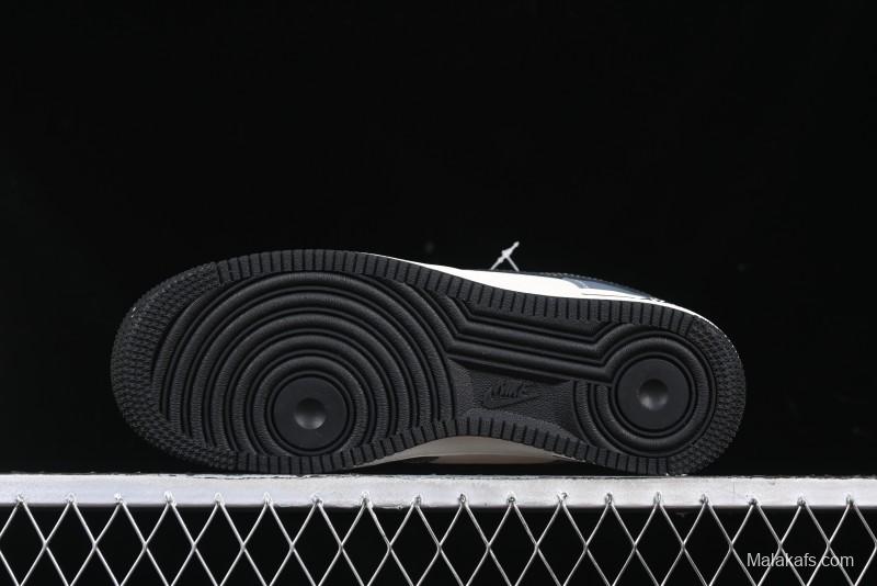 Nike Air Force 1 '07 Low Stussy Collaboration Bright Blue Black Swoosh Low-Top Casual Sneakers - XZ3328-198