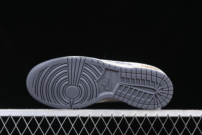 Nike SB Dunk Low Dior x Stone Island Triple Collaboration - Anniversary High-End Custom Low-Top Casual Sneakers - DM6868-043
