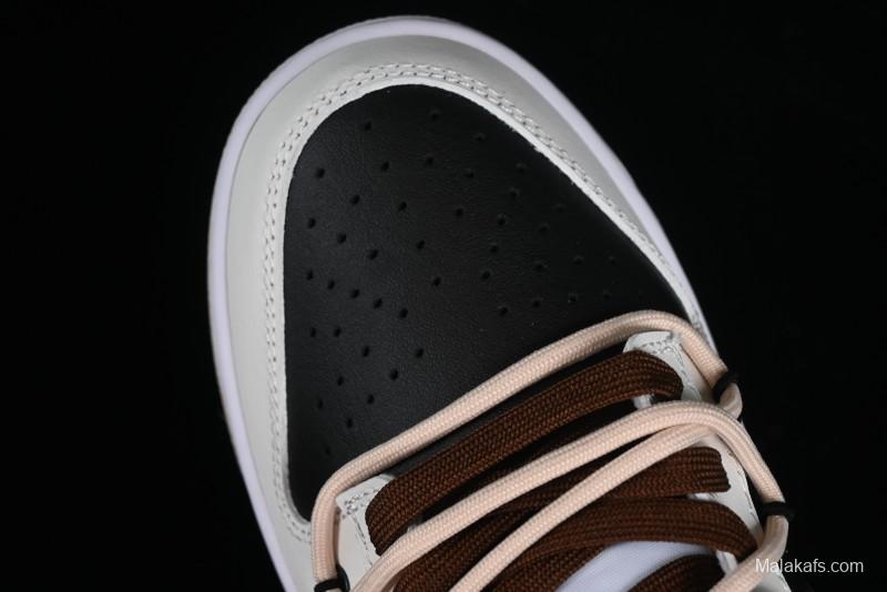 Nike Dunk Low Chestnut Letter High Street Black Brown Deconstructed SB Strap Low Top Casual Skate Shoes - DV0831-003