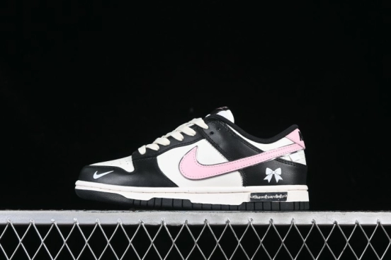 Nike SB Dunk Low Butterfly Bow Black White Pink Low-Top Casual Skate Shoes - BP1220-009