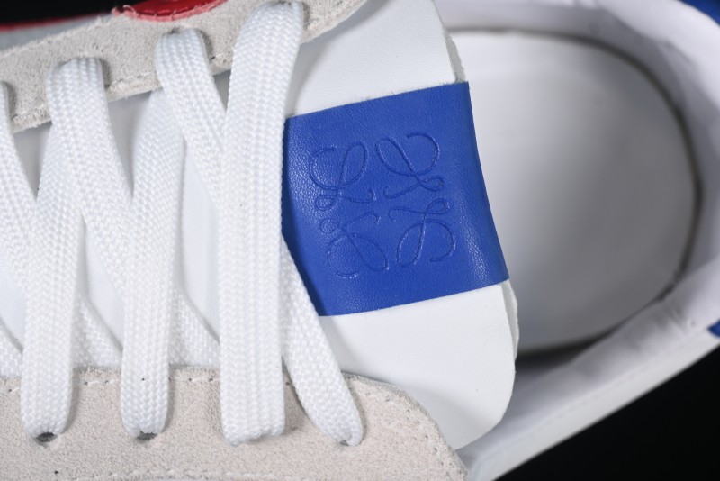 Loewe Ballet Runner 2.0 Sneakers Retro Style Low-Profile Casual Sports Shoes with Asymmetric Toe Design - White Blub