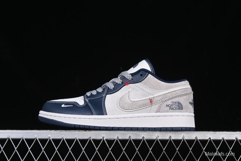 Nike Air Jordan 1 Low AJ1 The North Face Collaboration Blue White Grey Retro Basketball Shoes - DM9188-016