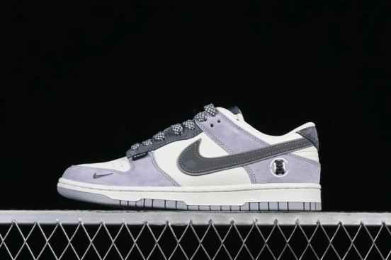 Nike SB Dunk Low Collaboration with Violent Bear Light Grey Pig Anniversary Edition High-End Custom Low-Top Casual Skate Shoes - DJ2024-109