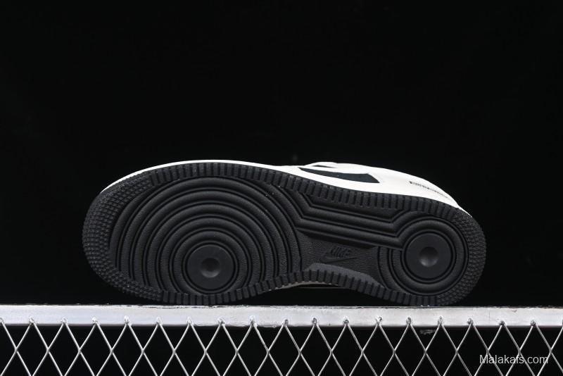 Nike Air Force 1 '07 Low Supreme Collaboration - Beige Black Double Swoosh Casual Sneakers - DF0188-019