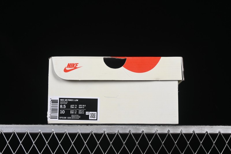 Nike Air Force 1 '07 Low Burberry Collaboration Black White Cow Print Casual Sneakers - DF0188-029