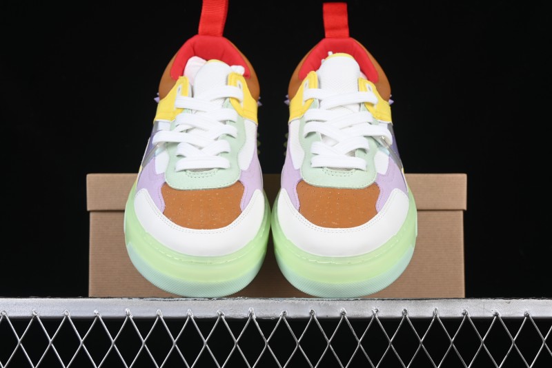 Christian Louboutin Funnyto Flat French Luxury Brand Green Color Block Low Top Sneakers - X.D4