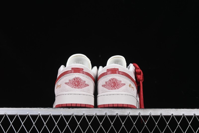 Nike Air Jordan 1 Low Retro Basketball Shoes Snake Year Limited Edition with Red Swoosh - XX3318-513