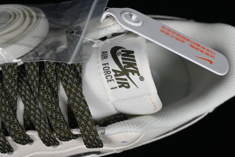 Nike Air Force 1 '07 Low Classic Military Green Mini Swoosh Starry Sky Casual Sneakers - MJ0319-022
