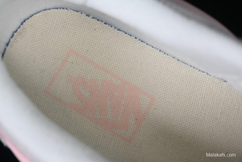 Vans Knu Skool Low-Top Retro Casual Vulcanized Sneakers in Off-White Pink - VN0009QPNK