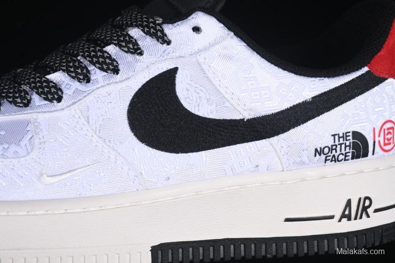 Nike Air Force 1 '07 Low North Face Edison Chen Collaboration White Silk Dual-Tone Casual Sneakers - DM6868-054