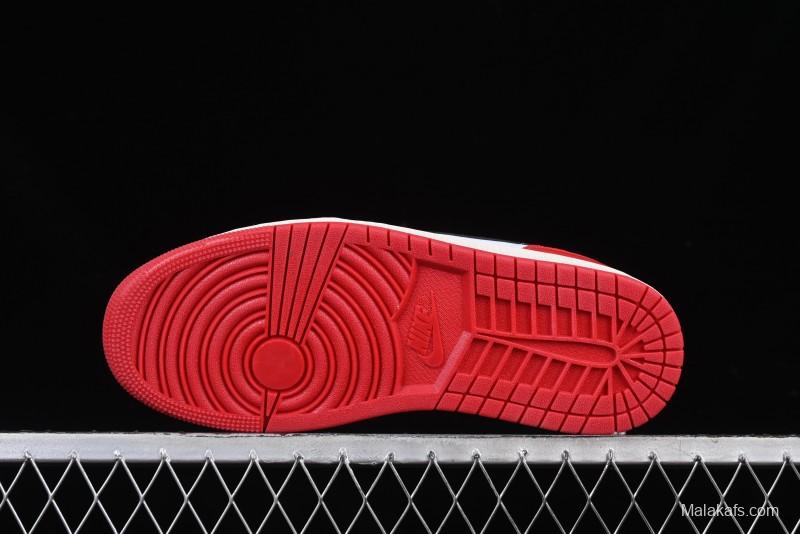 Nike Air Jordan 1 Low AJ1 White Red Black Hook Casual Sneakers - HQ6998-600