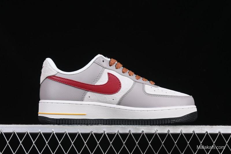 Nike Air Force 1 '07 Low Year of the Snake Limited Edition Beige Grey Red Swoosh Casual Sneakers - DM6688-029