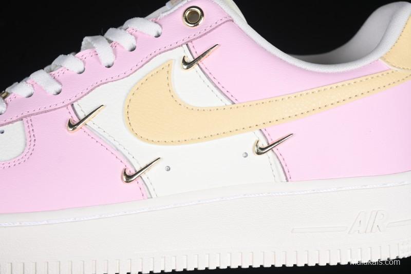 Nike Air Force 1 '07 Low White Pink Swoosh Casual Sneakers - IB2574-600