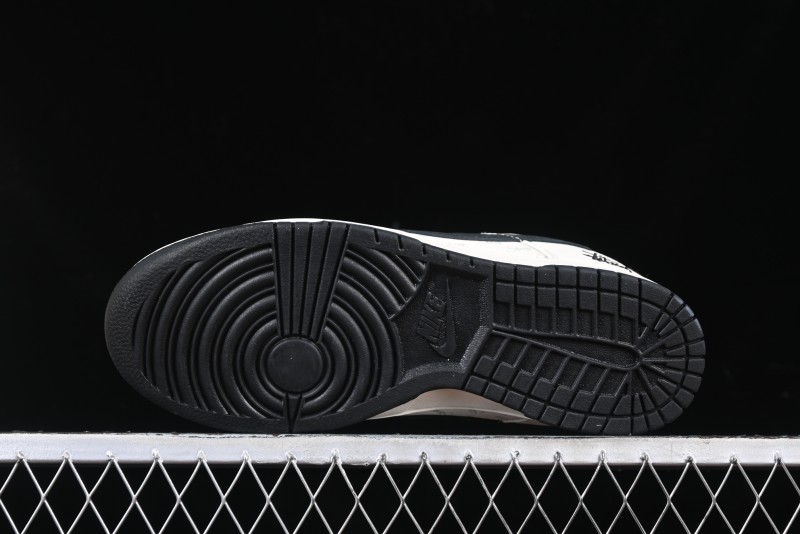 Nike SB Dunk Low Stussy Collaboration Black Blue Suede Anniversary Custom Low-Top Casual Skate Shoes - XS1086-013