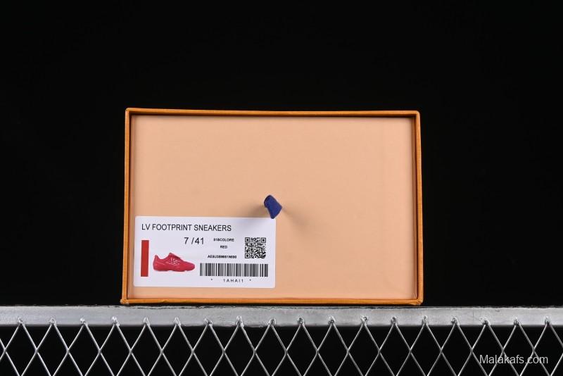 Louis Vuitton Footprint Soccer Low-Top Lifestyle Sneakers Round Toe Lace-Up Casual Shoes Red - AJF6