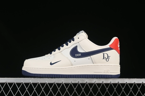 Nike Air Force 1'07 Low Dior Collaboration Navy Blue Red Sole Low-Top Casual Sneakers - KK1988-067