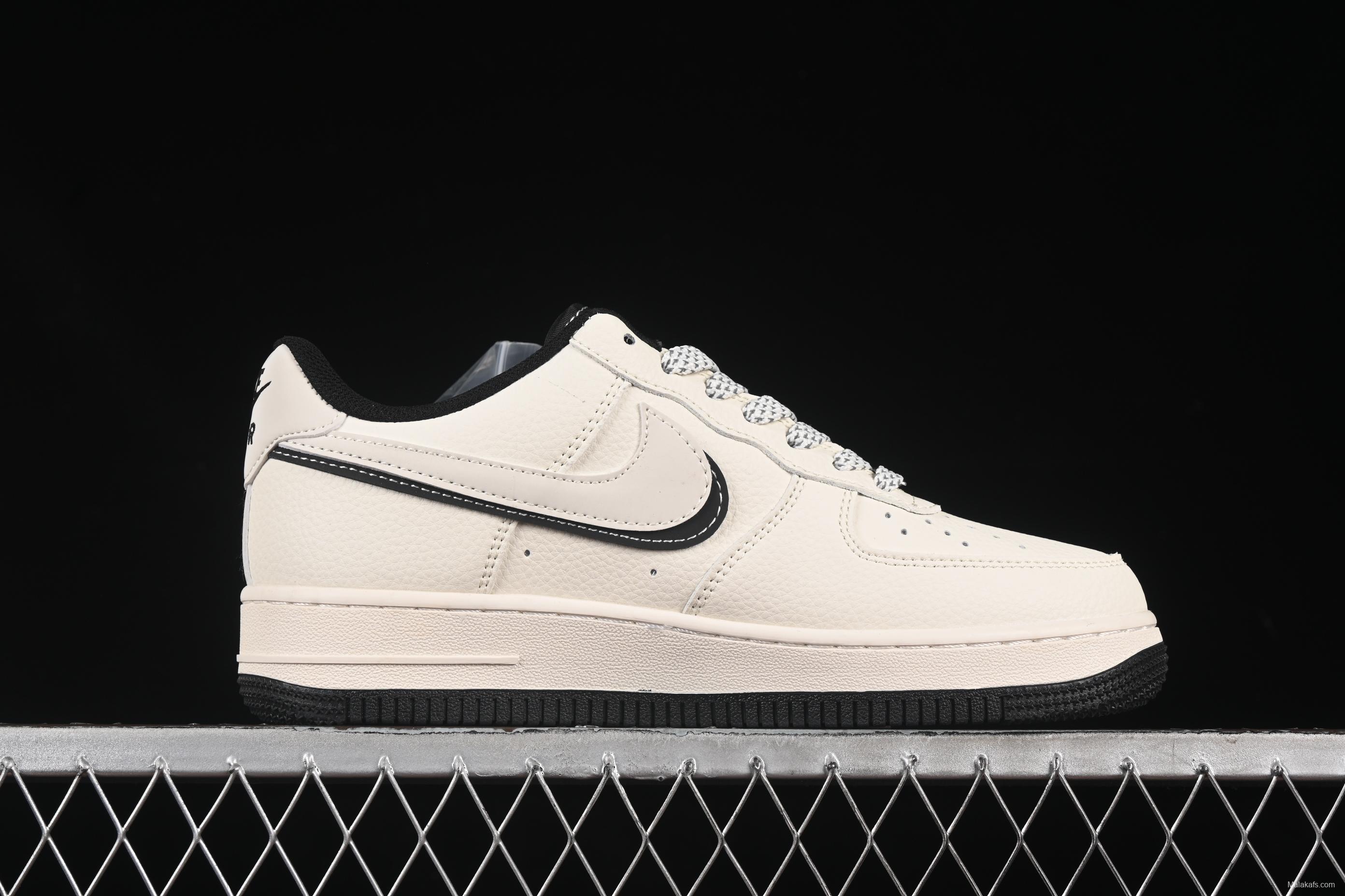 Nike Air Force 1 '07 Low Supreme Collaboration White Black Double Swoosh Casual Sneakers - XS1958-545
