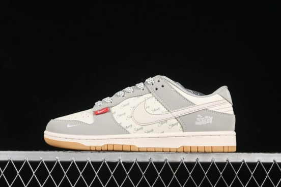 Nike SB Dunk Low Stussy Collaboration Cartoon Gum Anniversary Custom Low-Top Casual Skate Shoes - JJ2508-557