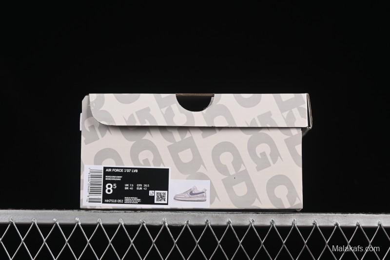 Nike Air Force 1 '07 Low The North Face x CDG Light Grey Swoosh Casual Sneakers - HH7518-052