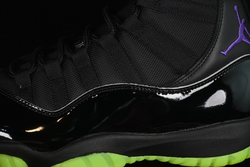 Nike Air Jordan 11 Retro CT8012-003 Basketball Shoes in Black & Guacamole Green