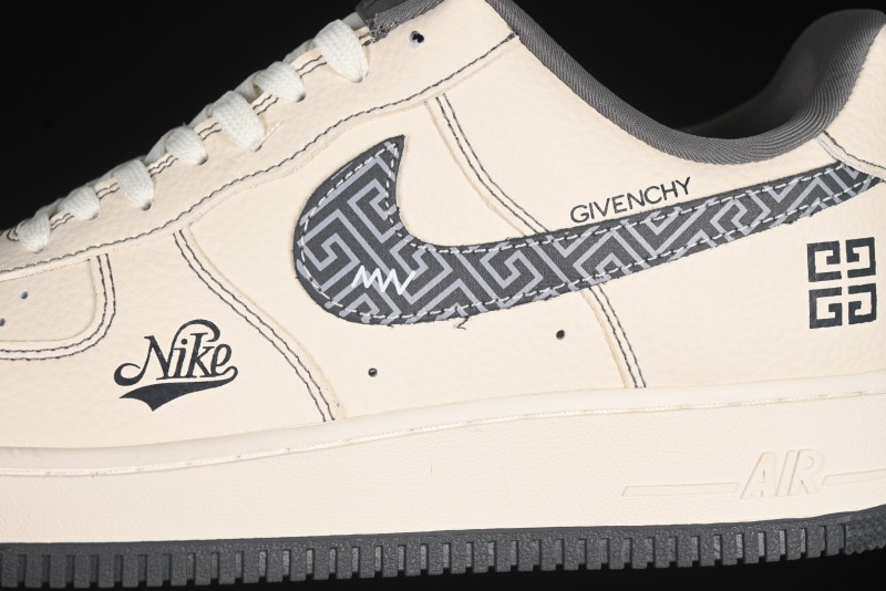 Nike Air Force 1 '07 Low Givenchy Collaboration Pattern Beige Grey Casual Sneakers - DF0188-057
