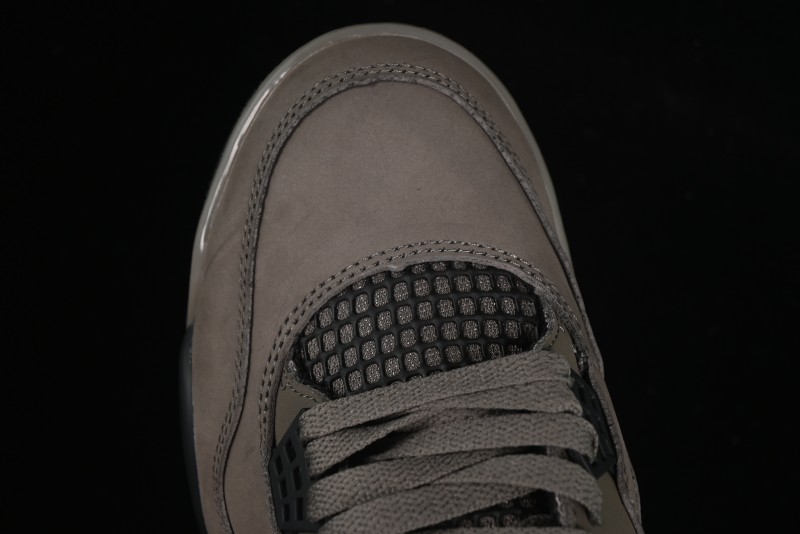 Nike Air Jordan 4 Retro Sneakers in Cave Stone Brown Suede with Black Mesh - FV5029-200